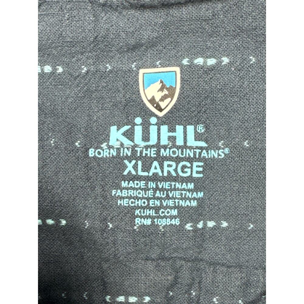 Kuhl Men's Short Sleeve Blue Striped Linen Blend Button Up Shirt - Size XL - Picture 4 of 7